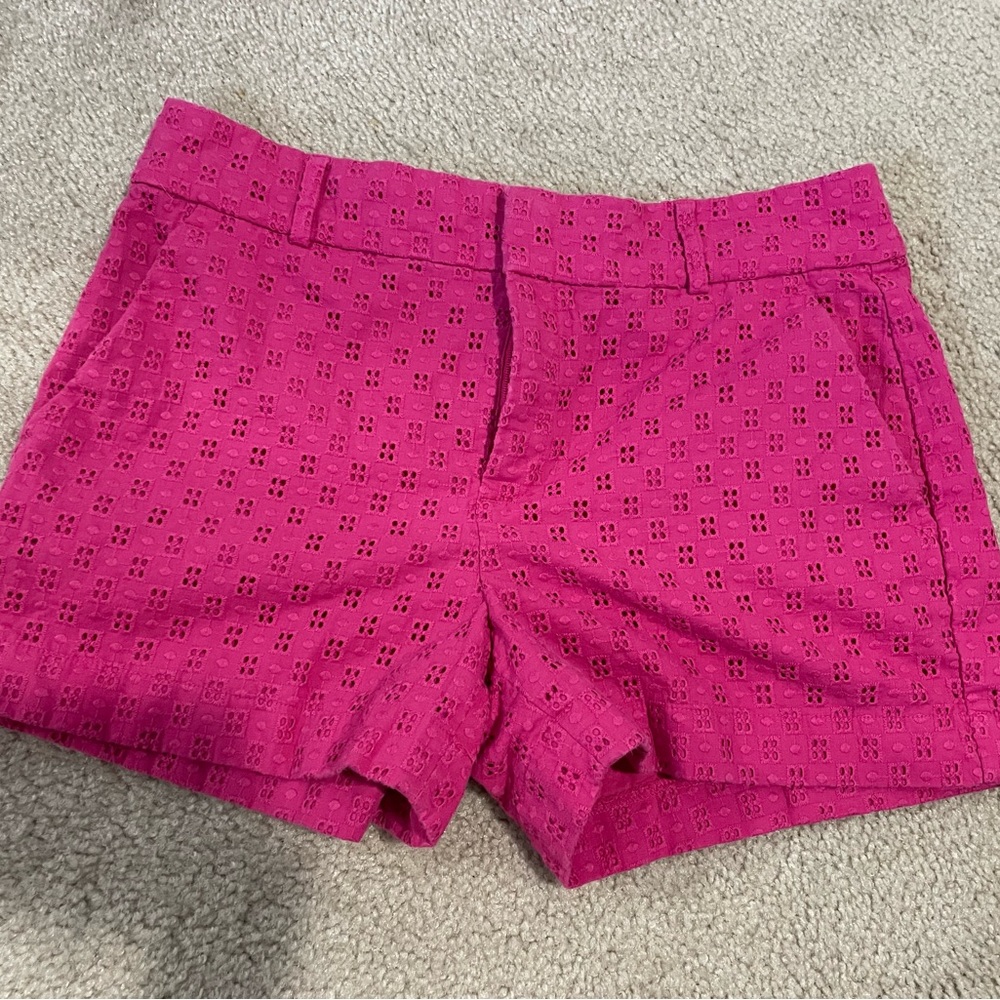 BR eyelet bright pink shorts
